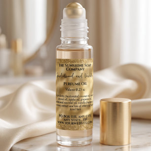 Étiquette de flacon de parfum à bille en feuille d