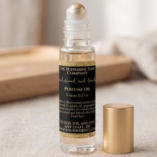 Étiquette de flacon de parfum à rouleau pailleté n