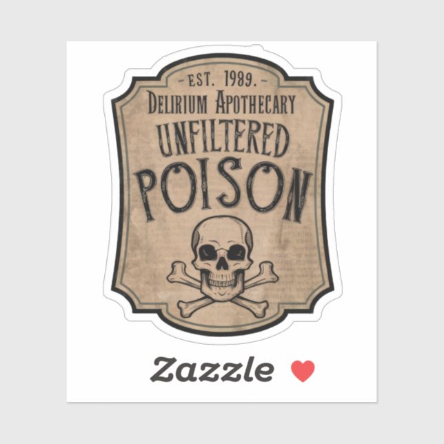 Étiquette de Flacon de Potion de Poison Non Filtré (Feuille)
