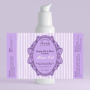 Étiquette de flacon d'huile de beauté à cadre à no