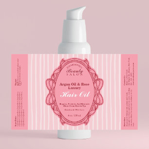 Étiquette de flacon d'huile de beauté à cadre à ru