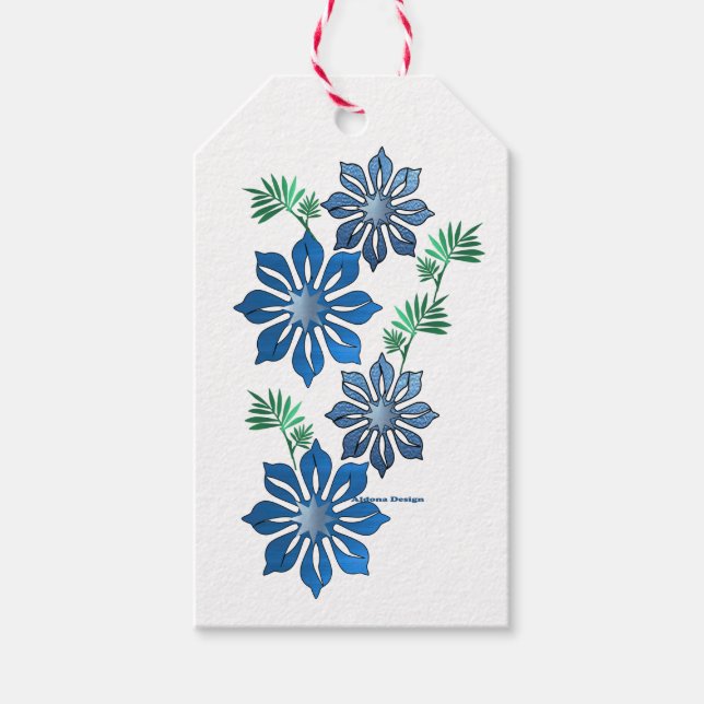 étiquette de fleur bleue (Devant)
