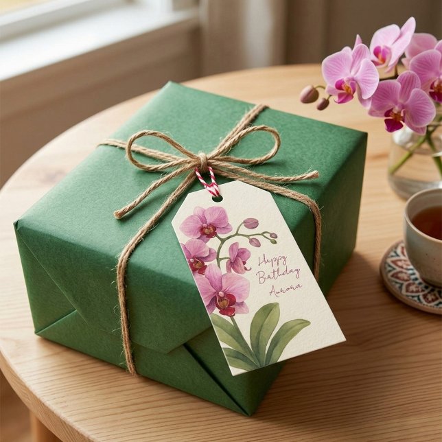 Étiquette de fleur d'orchidée personnalisée (Créateur téléchargé)