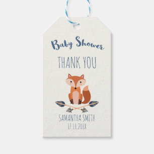 Étiquette de Fox et de cadeau de baby shower de