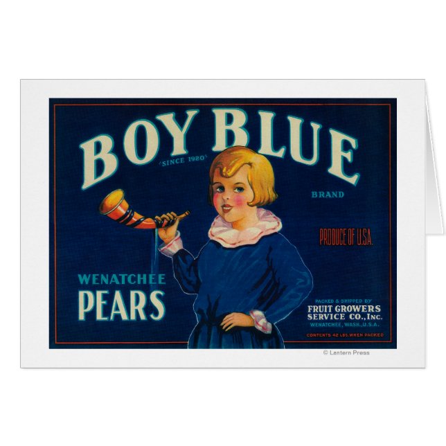 Étiquette de fréquence de poire bleu garçon (Devant horizontal)