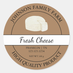 Étiquette de fromage frais de ferme
