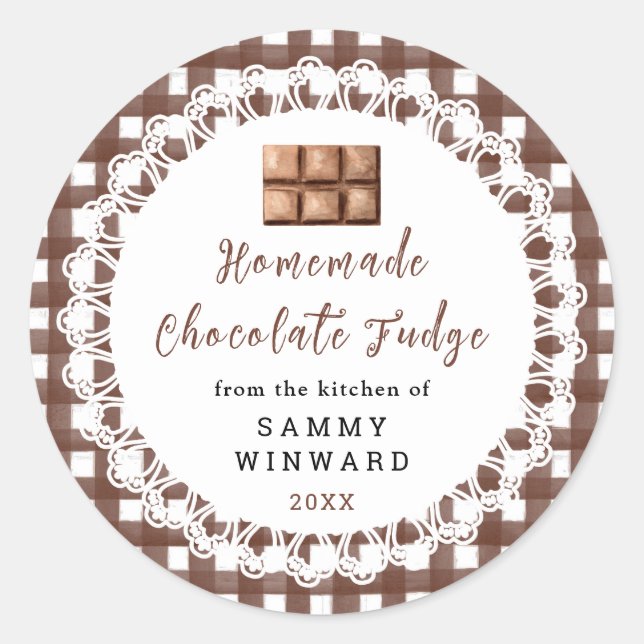 Étiquette de Fudge au Chocolat Maison (Devant)