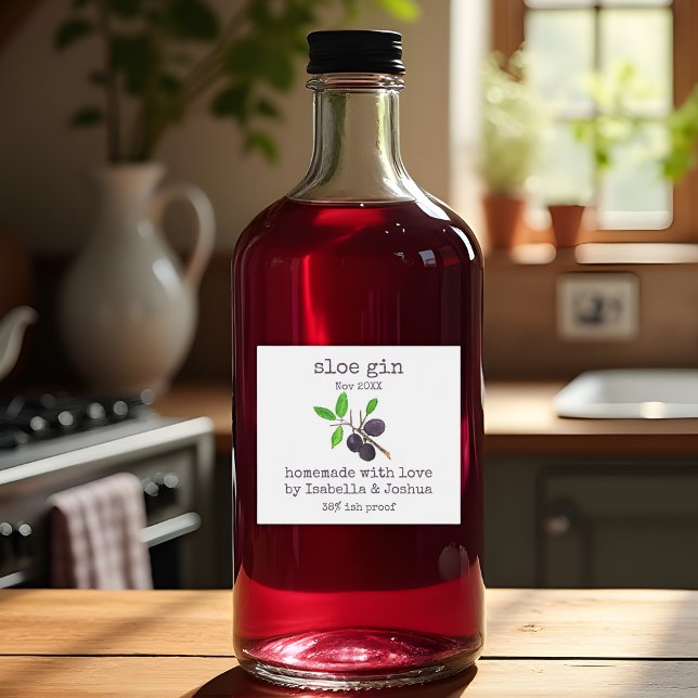 Étiquette de Gin de Prunelle fait avec amour (Créateur téléchargé)