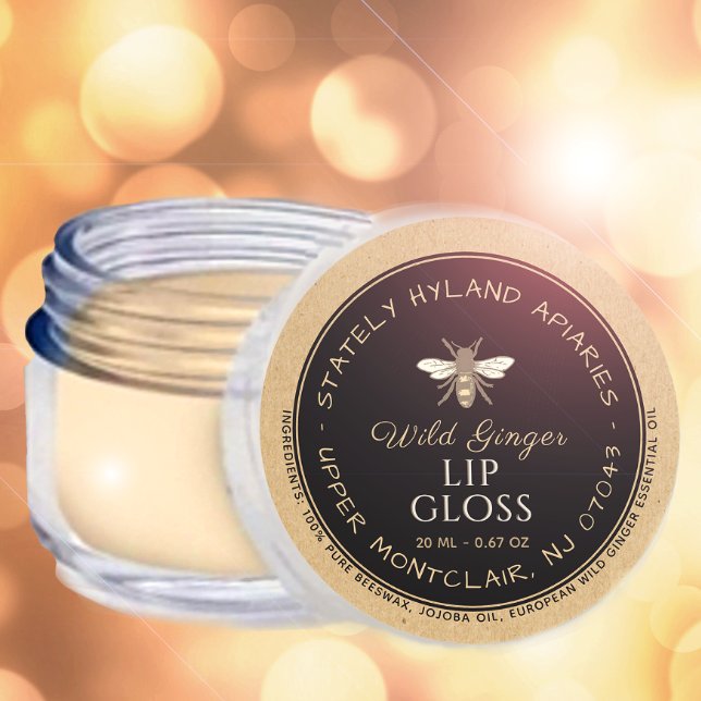Étiquette de gloss à lèvres à la cire d'abeille ma (Créateur téléchargé)