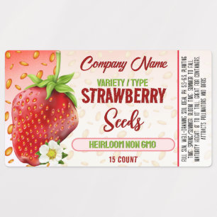 Étiquette de graines de fraise