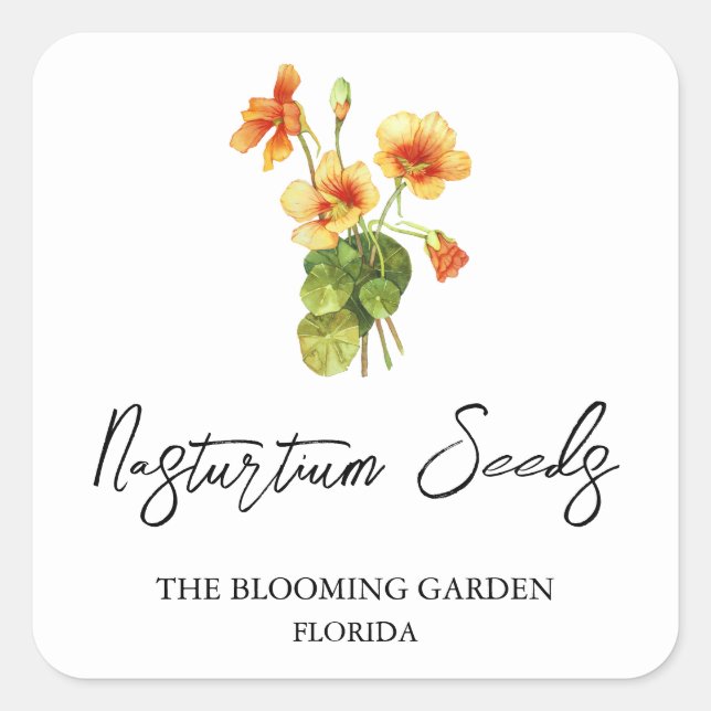 Étiquette de graines de Nasturtium (Devant)