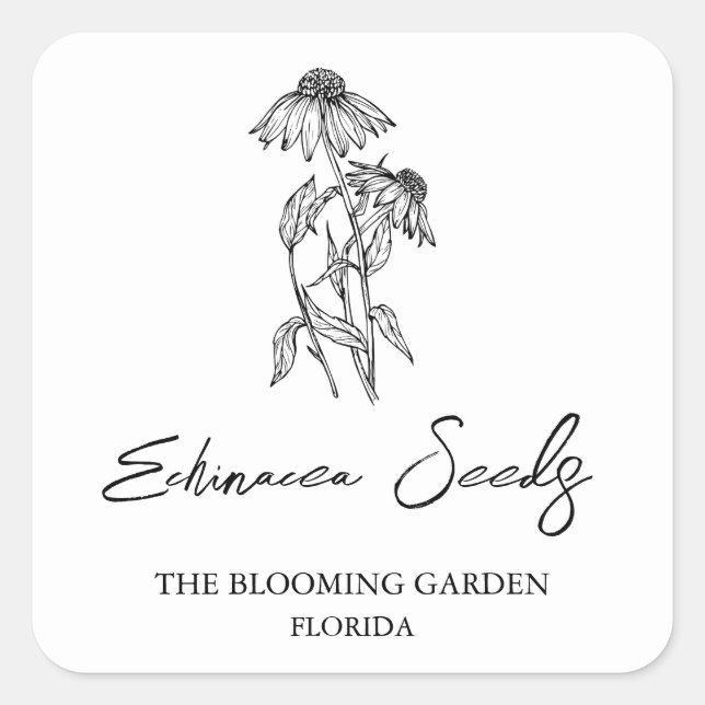 Étiquette de graines d'échinacée (Devant)