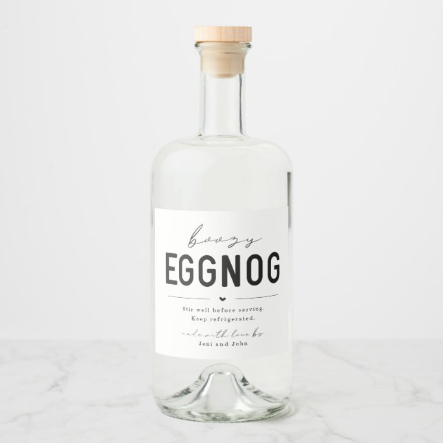 Étiquette de grande bouteille de lait de poule alc (Devant)