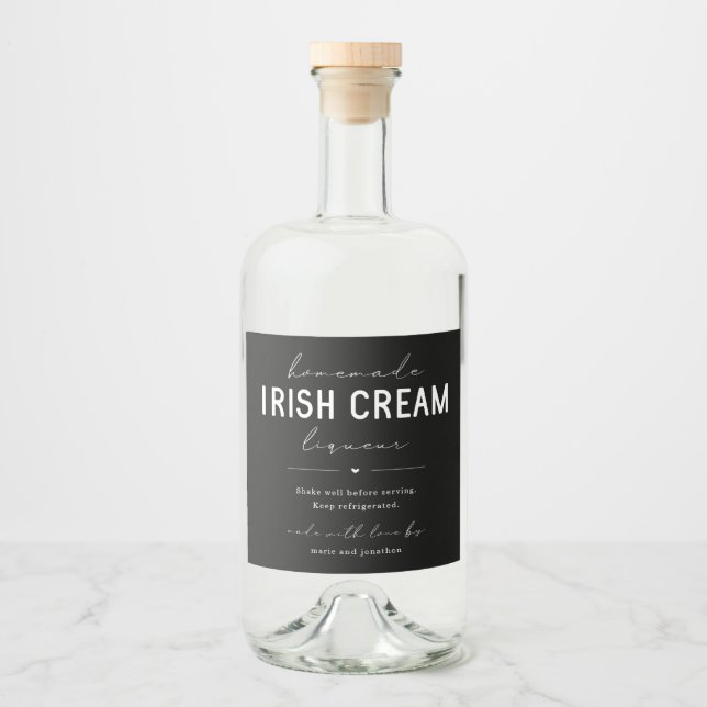 Étiquette de grande bouteille de liqueur de crème  (Devant)