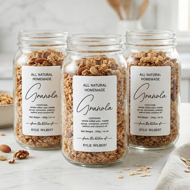 Étiquette de Granola Maison Verticale à Script Sim (Créateur téléchargé)
