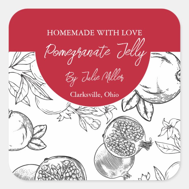 Étiquette de grenade maison noir et blanc (Devant)