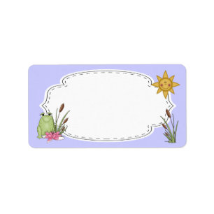 Étiquette de grenouille et de Cattails