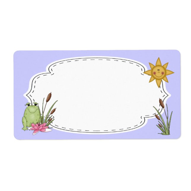 Étiquette de grenouilles et de cattails (Devant)