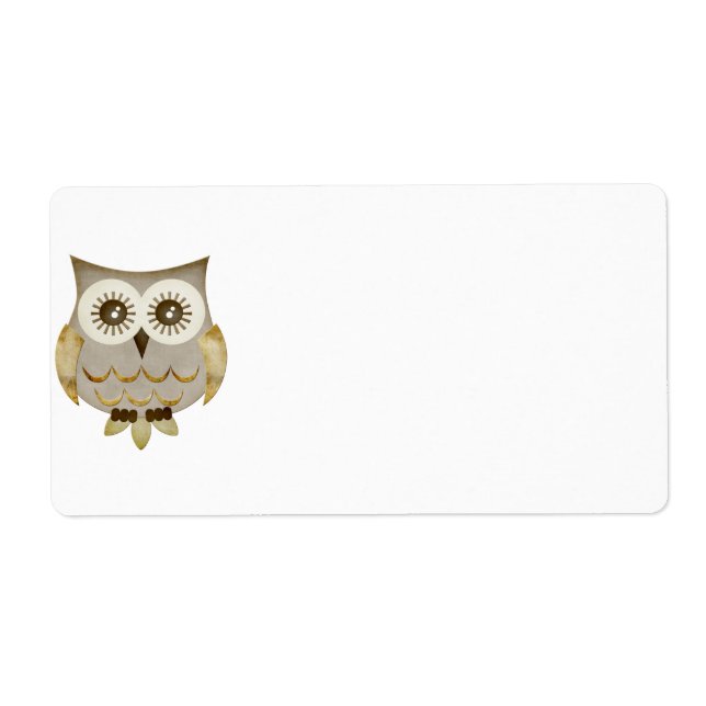 Étiquette de hibou des yeux larges (Devant)