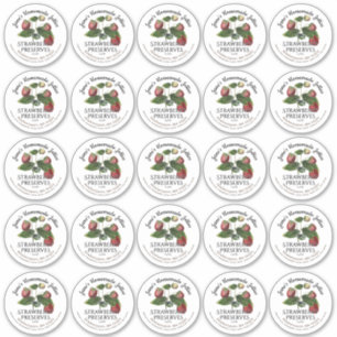 étiquette de jam à fraise de 2,5 pouces et Étiquet