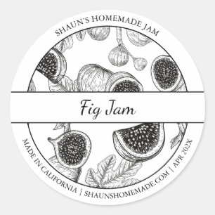 Étiquette de jam de la feuille de croquis noir et