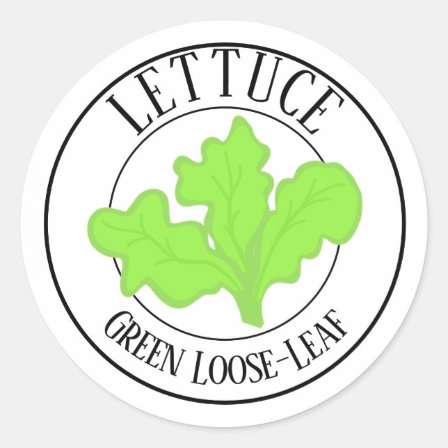 Étiquette de jardin de laitue feuille lâche verte (Devant)