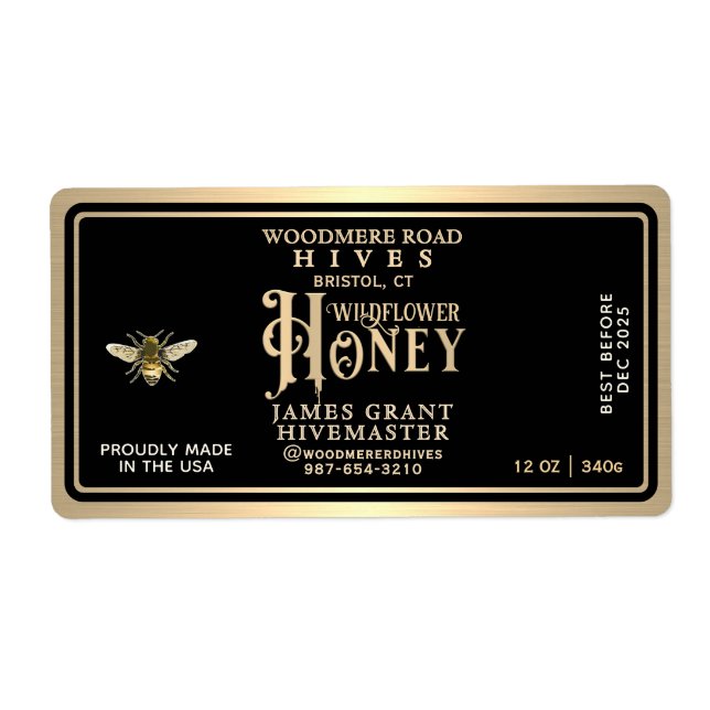 Étiquette de jarre à hexadécimètres de miel person (Devant)
