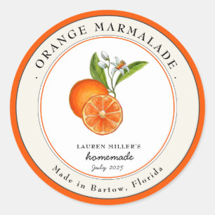Étiquette de jarre de marmelade d'orange vintage p