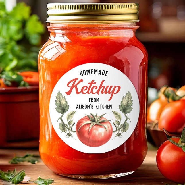 Étiquette de ketchup aux tomates fait maison aquar (Créateur téléchargé)
