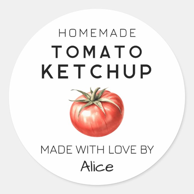Étiquette de ketchup de tomate fait maison (Devant)