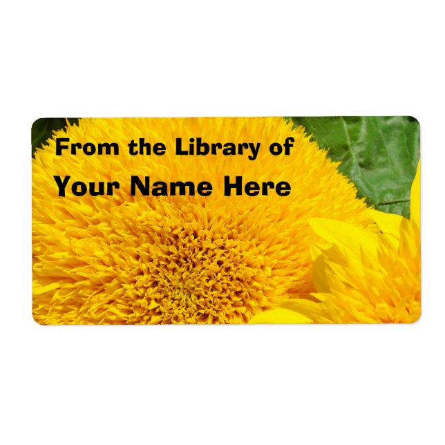 Étiquette De la bibliothèque de "Nom personnalisé" Tournesol (Devant)