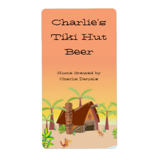 Étiquette de la bière Tiki Hut