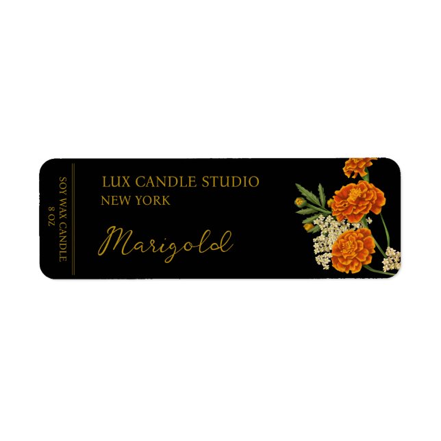 Étiquette de la bougie Marigold (Devant)