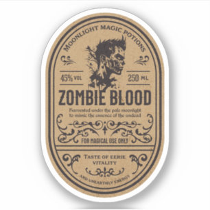 Étiquette de la bouteille d'apothèque d'Halloween