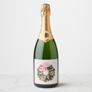 Étiquette de la bouteille de courge rose Poinsetti