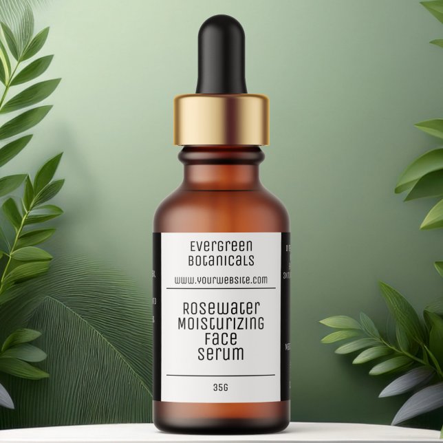 étiquette de la bouteille de dropper moderne noir  (Créateur téléchargé)