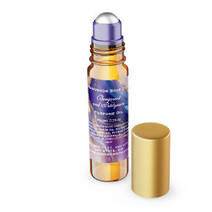 Étiquette de la bouteille de parfum de marbre viol