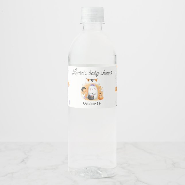 Étiquette de la bouteille d'eau de Baby shower de  (Devant)