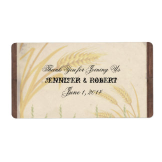 Étiquette de la bouteille d'eau de parchemin de la