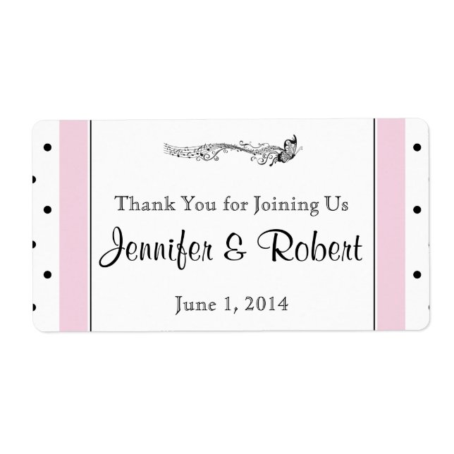 Étiquette de la bouteille d'eau Posh Dot Polka (Devant)