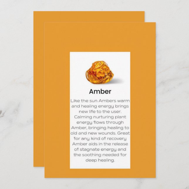 Étiquette de la carte d'affichage en cristal d'amb (Devant / Derrière)