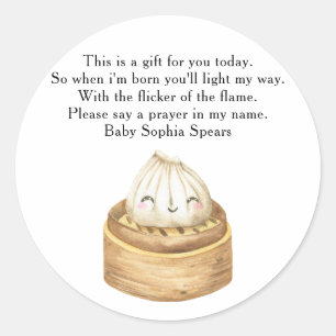 Étiquette de la chandelle de prière chinois