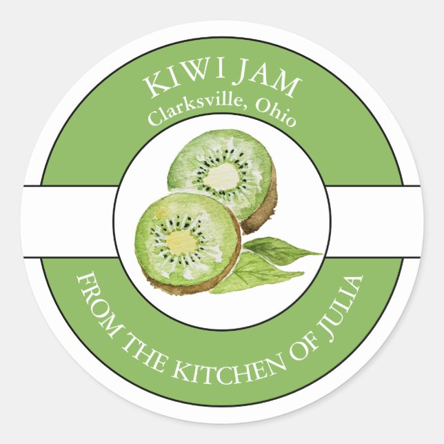 Étiquette de la confiture de Kiwi (Devant)