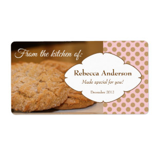 Étiquette De la cuisine de : avec autocollant photo cookie