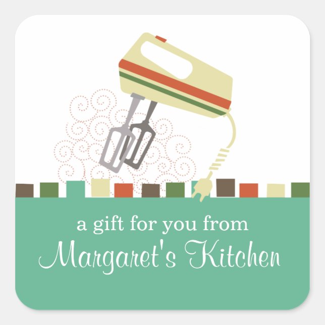 Étiquette de la cuisine de cuisson retro électriqu (Devant)