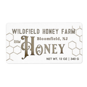 Étiquette de la ferme HONEY décorative Honeypeb bl