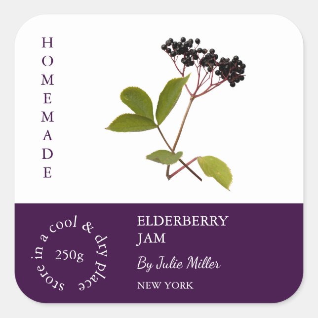 Étiquette de la petite entreprise Elderberry (Devant)