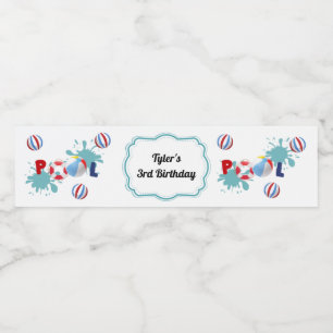 Étiquette de la piscine Beach Ball Party Water Bot