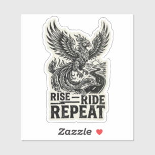 Étiquette de la route Phoenix Rise Ride Repeat