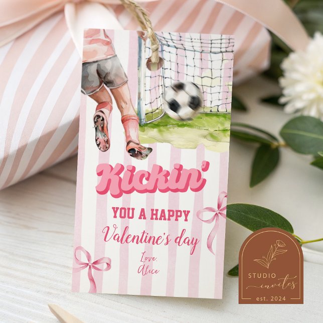 Étiquette de la Saint-Valentin à rayures avec un n (Créateur téléchargé)